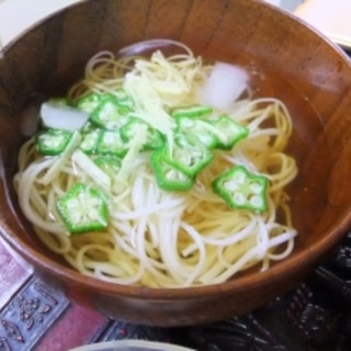 オクラ入りすっきり冷やしだしそうめん